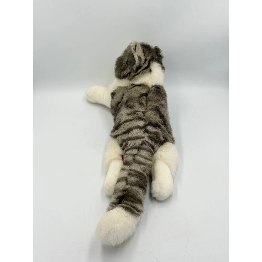 Douglas Plush Cat Grey White Striped Tabby Lying Stuffed Animal 19